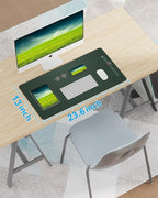 Non-Slip Desk Pad,Mouse Pad,Waterproof PU Leather Desk Protector,Ultra Thin Large Desk Blotter,Waterproof Keyboard mat for Office/Home/Decor(Dark Green 23.6" x 13")