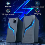 ROSON Computer Speakers, PC Gaming Speakers with Enhanced Bass and Volume Control, Stereo 2.0 USB Powered 3.5mm Aux Multimedia Speakers for Laptop/Desktop/Tablets/Phone