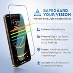 Deppa |2 Pack| Anti-Blue Light Screen Protector for iPhone 12/12 Pro (6.1')| Scratch Resistant Tempered Glass | 3D Edge to Edge Coverage | Easy Installation Kit | Eye Safeguard TÜV Certified