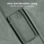 FireNova Designed for iPhone 13 Case, Silicone Upgraded [Camera Protection] Phone Case with [2 Screen Protectors], Soft Anti-Scratch Microfiber Lining Inside, 6.1 inch, Calke Green