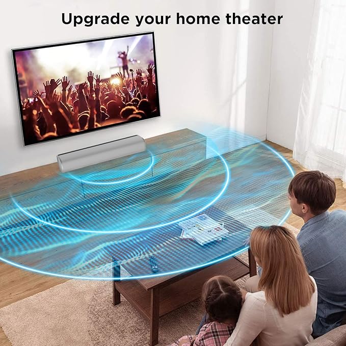 MZEIBO Sound Bar for TV,Soundbars Smart Portable Wireless Sound System with Multi-Connection Modes, Ideal for Family & Friends, Compact and Powerful Audio Device