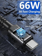 USB C Cable 10FT, 2Pack USBA to USBC Charger Cable, USBC to USB-C Cable, Type C Fast Charging Nylon Braided Cord for iPhone 16/15/Plus/Pro Max/Samsung/LG, with Type C Female to USB A Male Adapter