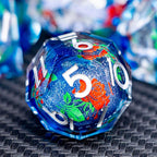 ARUOHHA Liquid Core DND Dice Set, Vampire Sharp Edged Dragons Dice Compatible with D&D RPG Role Playing Games, Resin Blood Red Polyhedral Dungeons D and D Dice with Gift Box D20 D12 D10 D8 D6 D4