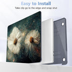 Case for MacBook Pro 13 inch with/Without Touch Bar (2016-2022, M2 A2338 M1 A2289 A2251 A2159 A1989 A1706 A1708), Hard Shell + Keyboard Cover + Dust Plug, Sky Flower