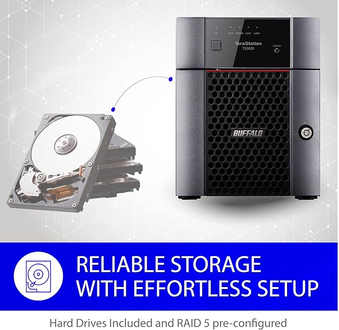 BUFFALO TeraStation 3420DN 4-Bay SMB 8TB (4x2TB) Desktop NAS w/Hard Drives Included Network Attached Storage