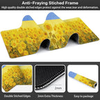 Field of Sunflowers Desk Mat,Large Sunflower Oil Painting Gaming Keyboard Mouse Pad,Non-Slip Rubber Base Desk Pad Thick Stitched Edges Waterproof Mousepad Mouse Mat 31.5"x11.8"