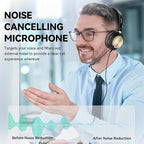 Wantek USB Headset with Microphone, Type-c/USB/3.5mm Jack 3-in-1 PC Headset, Wired & Noise Cancelling Headphone with Volume Control for Call Centers, Skype, Zoom, Home Office, 0nline Courses
