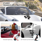 Suction Car Mount for Insta360 x5/X4/X3/X2/GO 3/ONE/GoPro Max-59 Lockable Anti-Fall Selfie Stick with 5 Suction Cups, 3-Person Car Camera Mount for 360° Action Vlog Cameras, DSLR (Indoor & Outdoor)