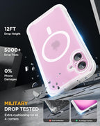 Miracase Magnetic for iPhone 16 Plus Case Full-Body Phone with Built-in Glass Screen Protector, [Compatible with MagSafe] Military Drop Proof 16 Plus Cover Bumper 6.7 inch, Matte Clear