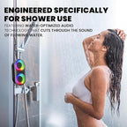 MIATONE Drum Shower Speaker with LED Lights, IPX7 Waterproof Bluetooth Speaker, 15W Loud Sound, Bluetooth 5.3, 24H Playtime, Portable Speaker for Bathroom, Shower, Pool, Beach, Teen Boys Girls Gifts