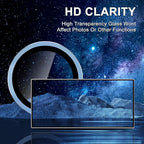 for Samsung Galaxy S25 Ultra Camera Lens Protector, Individual Metal Ring Tempered Glass Lens Cover, [Strong Adsorption] Scratch Resistant Ultra-Thin HD Clear Lens Cover, 1 Set-Blue