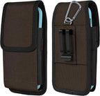 Phone Holster for Belt with Metal Clip and Magnetic Closure Compatible with iPhone 16/15/14/13/12 Pro and Non-Pro, Galaxy S25 S24 S23 S22 for Everyday Protection, M-Coffee