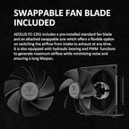 GAMDIAS 120mm ARGB PWM Case Fan, 2 Blades in 1 Fan Pack (Standard & Reverse Blades), Sync with RGB Motherboards, Easy Installation & Cable Management w/Cabless Daisy Chain Design