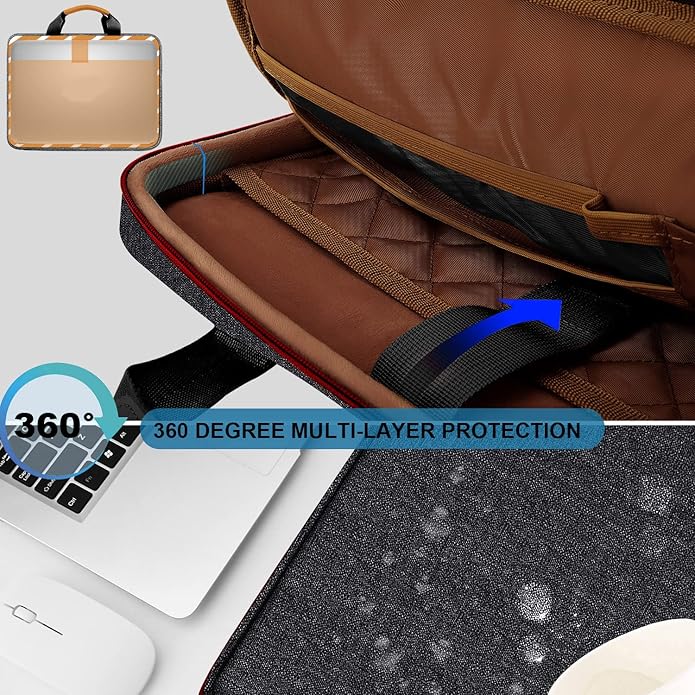 ZINZ Laptop Case Computer Sleeve Briefcase with Multi-pockets for 11.6 12.9 13 13.3 14 15 15.6 16 inch Notebooks