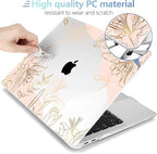 MEEgoodo Case for MacBook Pro 13 inch Case 2022 2021 2020 New A2338 M2/M1 A2251 A2289,Laptop Hard Shell Cases with Keyboard & Camera Cover Compatible with 13.3 inch MacBook Pro, Gold Flowers Lilies
