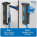 ICC CAT5e Patch Panel, UL Listed & PoE++ Rated Gigabit Applications, Wall Mount 12 Port Network Patch Panel with Rear 110 IDC Terminal Blocks and 89D Wall Mount Bracket, Black, 6-Pack