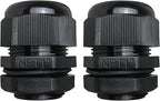 MGI SpeedWare 1" NPT Strain Relief Nylon Cord Grip Cable Glands, Black Plastic Grommet 2-Pack