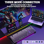 AULA S98 Pro Wireless Mechanical Keyboard with Screen & Knob,2.4GHz/USB-C/BT5.0 Hot Swappable Creamy Keyboard,Pre-lubed Linear Switches,Side Printed PBT Keycaps,RGB Backlit Gaming Keyboards