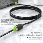 Ethernet Extension Cable 15ft, Network Cat6a Extension Patch Cable RJ45 Cords Shielded Male to Female Connector (15FT)