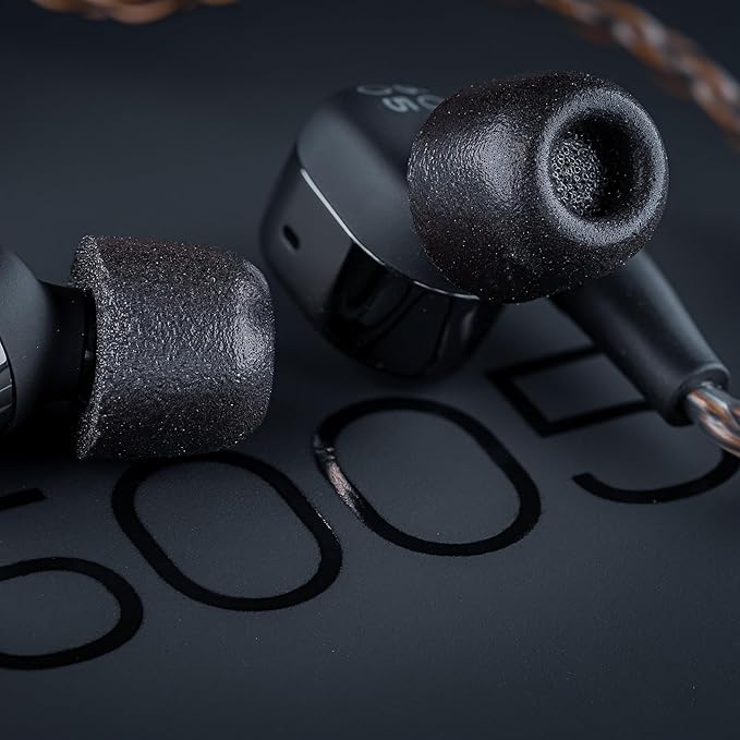 Comply 500 Core Series | Memory Foam Replacement IEM Ear Tips for KZ, Moondrop, FiiO Sennheiser & More | Superior Noise Isolation, Ultimate Comfort, Secure Fit | TechDefender, Black, Medium (3 Pairs)