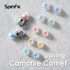 SpinFit W1 for IEM - L - Patented Medical-Grade Silicone Ear Tips, Double W-Shaped Tube Core, More Stability