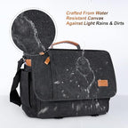 ESTARER Men Messenger Bag 15.6 inch, Water-resistant Canvas Computer Work Bag, Laptop Shoulder Bag Briefcase Satchel, Dark Grey