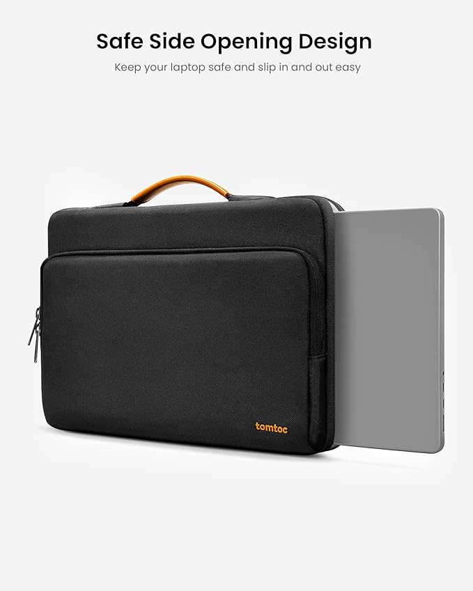tomtoc 360° Protective Laptop Sleeve for 13.5-14.4 Inch Surface Laptop 6/5/Studio 2/1, Surface Book, Water-Resistant Shockproof Carrying Case Bag for Acer Aspire/Swift, ASUS Vivobook/Zenbook 14, Black