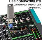 Depusheng PA6 professional DJ audio mixer 6 channel input built-in 256 kinds of DPS effects support 48V phantom power USB Bluetooth MP3 computer recording