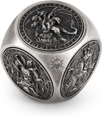 Kabinka Spinner Dice for 7 in 1 DND Dice Set, Unique Metal Dice for Dungeons and Dragons RPG Role Playing Gaming (Ancient Silver)
