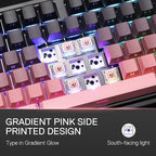 Redragon K728 PRO 80% Wireless Gasket Gaming Keyboard, 3-Mode 87 Keys TKL Mechanical Keyboard w/South-Facing LED & Hot-Swap Socket, 5-Layer Noise Dampening, Custom Linear Switch, PBT Gradient Keycaps
