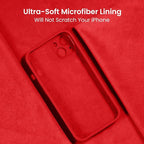 FireNova Designed for iPhone 13 Case, Silicone Upgraded [Camera Protection] Phone Case with [2 Screen Protectors], Soft Anti-Scratch Microfiber Lining Inside, 6.1 inch, Red