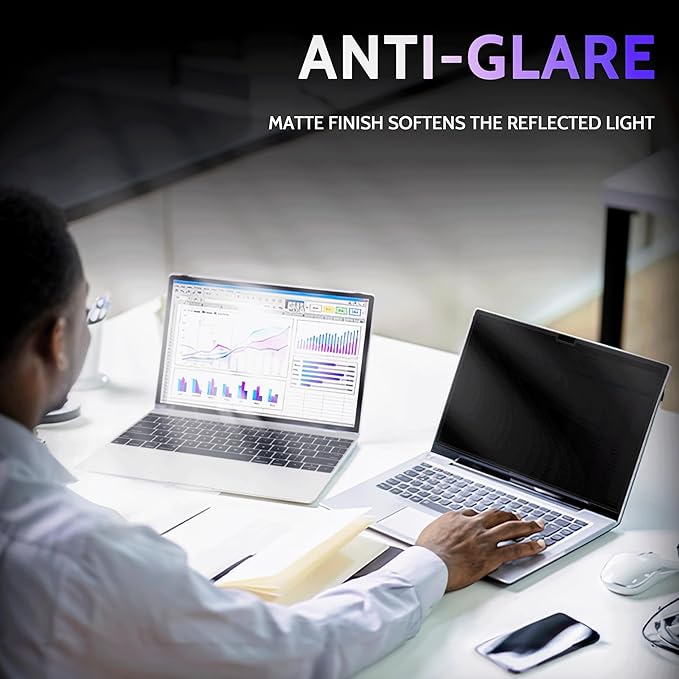 Privacy Screen for 13.5 Inch Surface Book 3/2/1, MagicSuction™ Removable Anti Spy Black Protector, Glare Blue Light Filter for Microsoft Laptop Computer Monitor