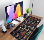 Desk Mat Forest Library Book Mouse Pad Big Desk Pad XXL Extended Gaming Large Mouse Pad for Desk Rubber Base Mousepad with Stitched Edges, Keyboard Mouse Mat for Work Game Office Home 31.5x15.7 in