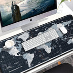 Large Gaming Mouse Pad with Stitched Edges, 31.5x15.7 in Extended Computer Keyboard Mouse Mat, Water Resist Non-Slip Mousepad Rubber Base Long XXL Desk Mousepad for Work & Gaming, Home, Map