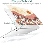 TWOLSKOO Compatible with M4 MacBook Air 13.6 inch Case 2025-2022 Release M4 A3240 M3 A3113 M2 A2681, Plastic Hard Shell & Keyboard Cover & Type C Adapter & Screen Protector, Mountains & Daisies