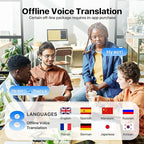 Active Noise Cancelling Wireless Earbuds with Real Time Translation, in Ear Bluetooth 5.4 Headphones Stereo Bass Ear Buds Translator via APP (Black)
