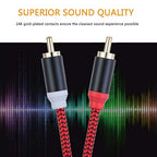 RCA Cable 12Ft,2Rca Male to 2-Rca Male Audio Stereo Subwoofer Cable [Hi-Fi Sound] Nylon-Braided Auxiliary Audio Cord for Home Theater, HDTV, Amplifiers, Hi-Fi Systems,Speakers and etc(12Ft/4M)