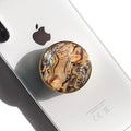 OnTheGrip Cute Natural Seashell Design Round Shape Collapsible Mobile Phone Grip Stand Holder for Smartphone Tablet Cell Phone Accessory (Leopard)