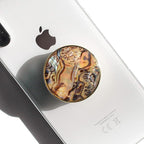 OnTheGrip Cute Natural Seashell Design Round Shape Collapsible Mobile Phone Grip Stand Holder for Smartphone Tablet Cell Phone Accessory (Leopard)
