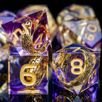 Magic Golden Ring DND Dice Set Sharp Edge Red Resin Dice with Box, for use with RPG D&D Tabletop Games Lord D and D Polyhedral Dice Set