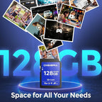 128GB LSU100 SDXC UHS-II Memory Card - up to 280MB/s, C10, U3, V60, 6K, SD Card for Computers, Digital Cameras, Home Theatre Devices, Car Navigation Systems (1 Pack)