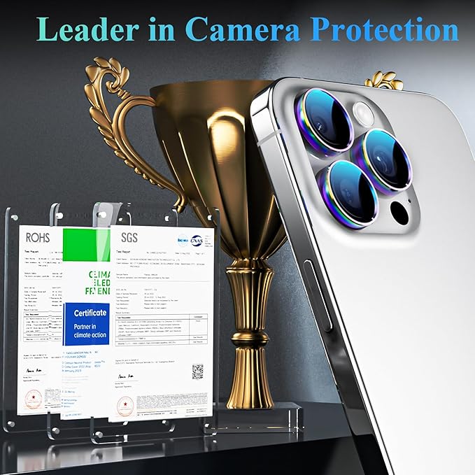 YWXTW Camera Lens Protector for iPhone 16 Pro/iPhone 16 Pro Max, [1 Step Installation Tray] Tempered Glass Screen Protector Metal Individual Camera Cover Accessories Case Friendly (Coloured-2Pack)