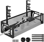 Under Desk Cable Management Tray, 15.7'' No Drill Steel Desk Cable Organizers, Wire Management Tray Cable Management Rack (1 Pack-Black)