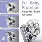 2 Pack Camera Lens Protector for iPhone 13 Pro/iPhone 13 Pro Max,[Not Easy to Breakn ] AR Tempered Glass Strong Adsorption Metal Camera Cover Screen-Silvery