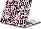 Mektron Case for 2025 MacBook Pro 16" M4 A3403 A3186 M3 A2991 M2 A2780 M1 A2485 (2021/2023/2024) Pro/Max with Touch ID, Hard Shell Plastic Laptop Cover Keyboard Cover, Leopard Pink Butterfly
