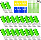 USB Thumb Drive 2GB Flash Drive 20 Pack Nicepicten Zip Drive USB 2.0 Flash Drives Jump Drive Multipack Memory Stick Pendrive for Events Office Shared Data Storage, Green 20PCS 2GB