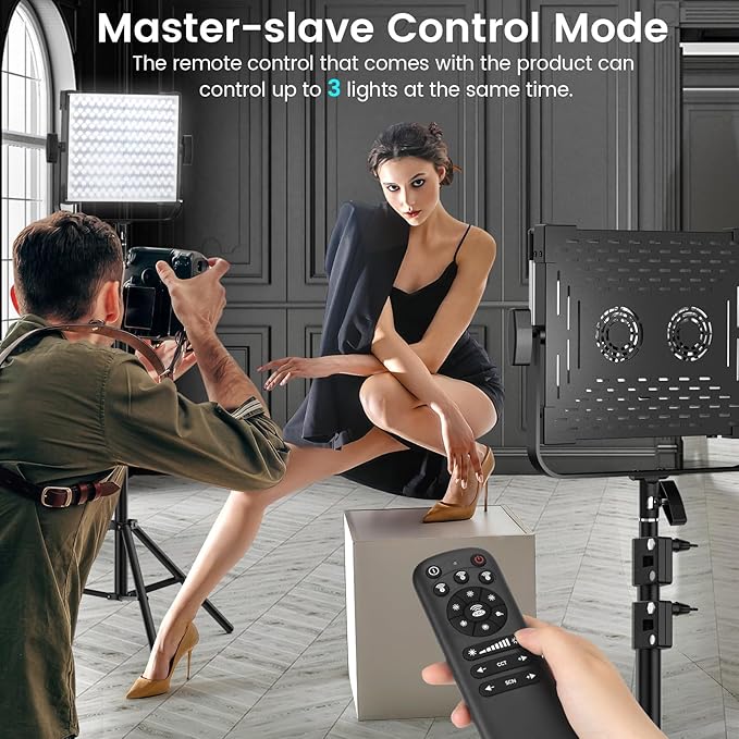 RGB Photography Lighting Kit, 50W Bi-Color LED Studio Lights, 2300k~8500k, CRI 97+, 27 Lighting Effects Video Light for Filming Camera Photo Recording Stage Shooting Streaming TikTok (2)