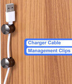 5 Sets Charger Holders for Cords, Black Adjustable Cable Anchor Holders, Adhesive Metal Cord Clips, Cable Management Wire Organizers for Desk, Office, Nightstand
