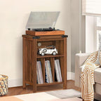Record Player Stand with Vinyl Record Storage Holds up to 160 Albums,Large Wood Record Player Table Dispaly Shelf，Brown Turntable Stand Cabinet for Living Room,Bedroom,Office 7