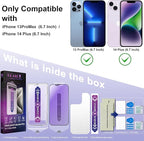 2 Pack Anti Blue Light Matte Screen Protector for iPhone 13 Pro Max and iPhon 14 Plus 6.7-Inch Auto Dust Removal, No Bubbles, Tempered Glass Film, Easy Installation